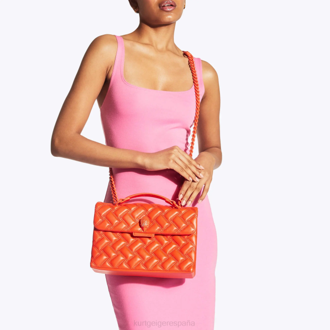 Kurt Geiger mujer bolso kensington londres empapado 2LPR10 | bolsas naranja
